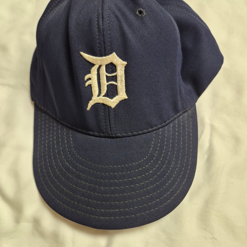 Vintage Detroit Tigers MLB Snapback Hat Navy Blue Broner Inc Made in USA Mens